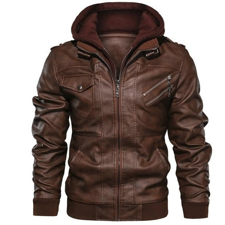 Leather jacket fashion coat