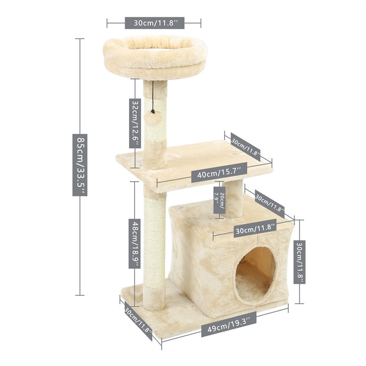 Luxurious cat tower with double condos
