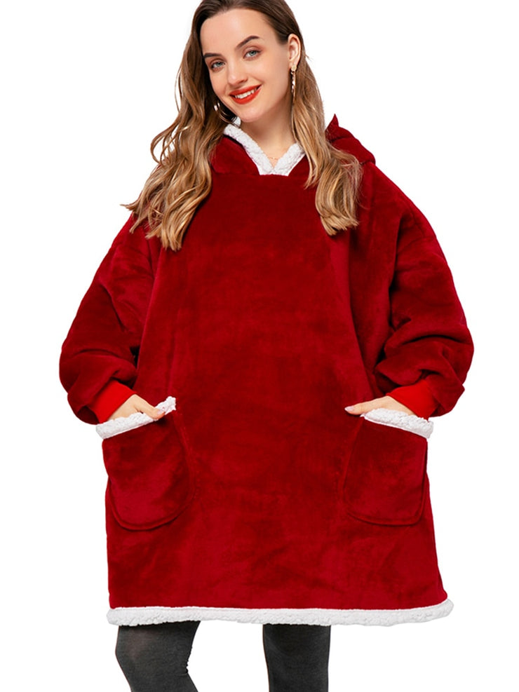 Oversized Fleece Hoodie Sweatshirt